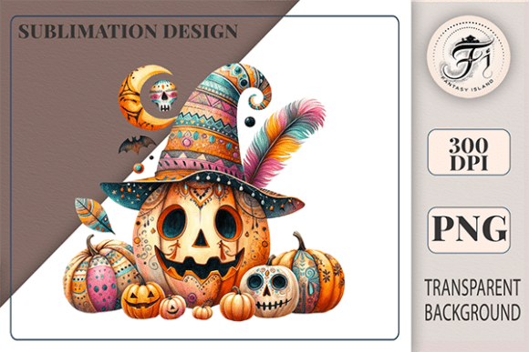 Download Boho Halloween Pumpkin Clipart Witch Hat - Boho Collection