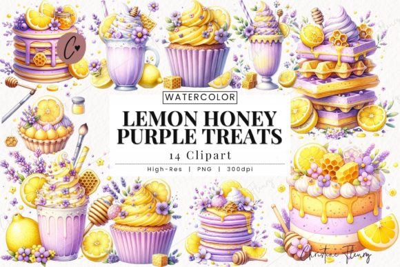 Download Watercolor Lemon Honey Treats Clipart - Premium Resources