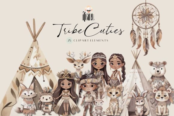 Download Cute Native Boho Animals Clipart - Boho Collection