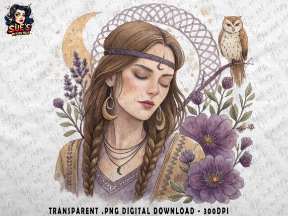 Download Celestial Boho Spirit and Owl - Boho Collection