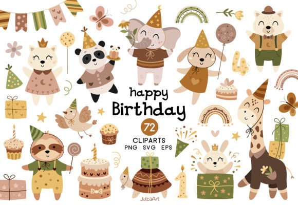 Download Boho Happy Birthday Clipart - Boho Collection