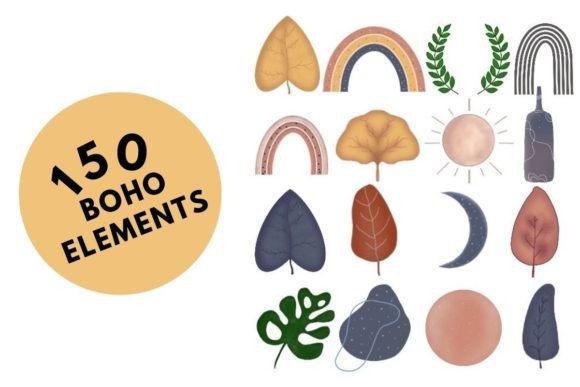 Download 150 Boho Elements Pack PNG - Boho Collection