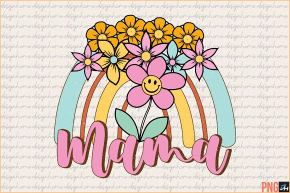Download Retro Mama Boho Rainbow Png Sublimation - Boho Collection