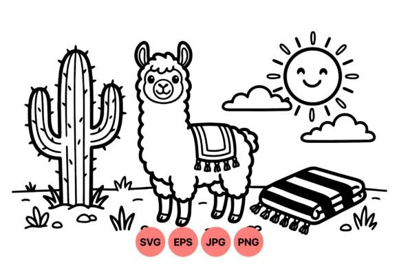 Download Cute Llama Desert Clipart - Desert clipart Collection