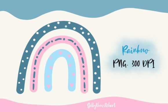 Download Pink Blue Theme Boho Rainbow PNG Clipart - Boho Collection