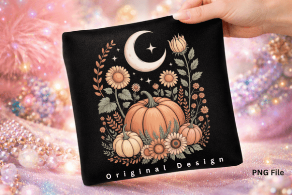 Download Celestial Boho Pumpkin Moon Fall PNG - Boho Collection