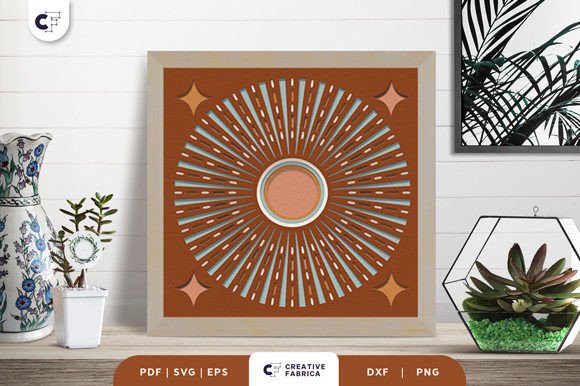Download Sunrise Boho Decoration 3D Light Box SVG - Boho Collection