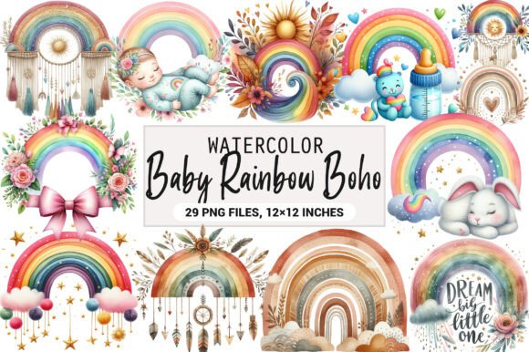 Download Baby Rainbow Boho Clipart - Boho Collection