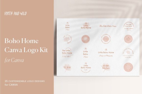 Download Modern Boho Home Logo Kit for Canva - Premium Bundle