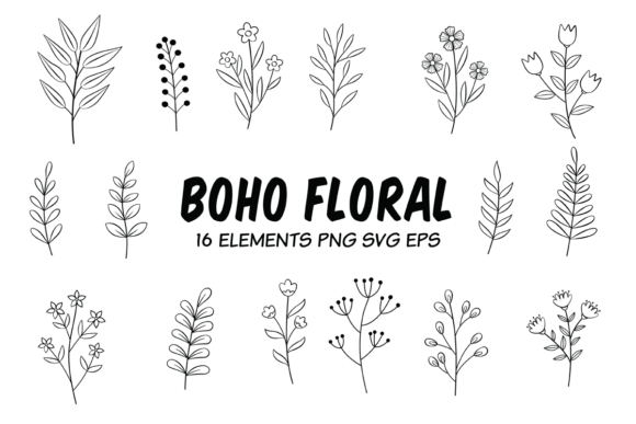 Download Boho Flowers Bundle Svg - Boho Collection