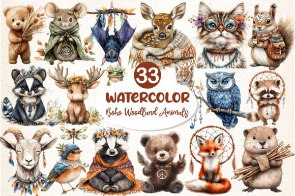 Download Sweet Boho Woodland Creatures Animals - Boho Collection