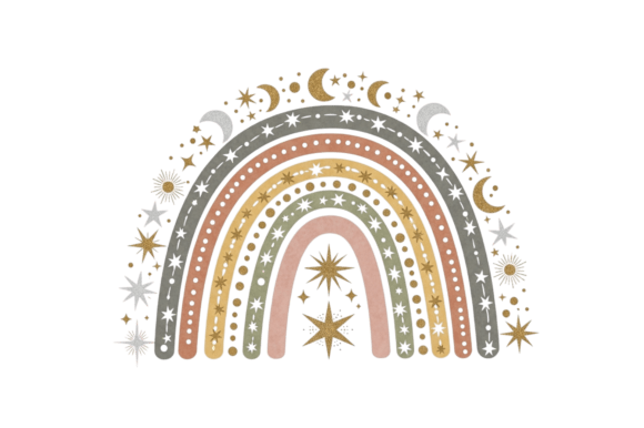 Download Boho Celestial Glitter Rainbow Design - Boho Collection
