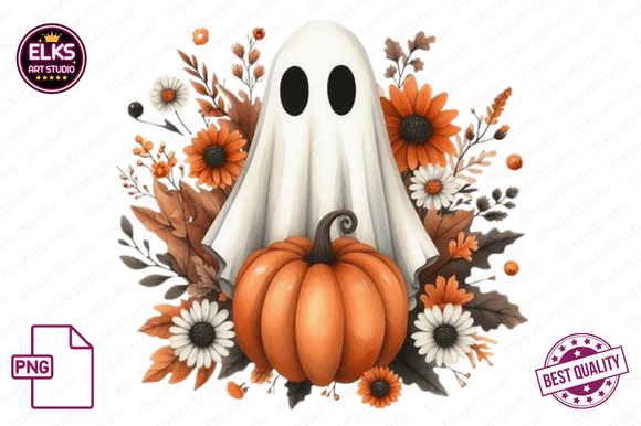 Download Vintage Fall Ghost Clipart, Autumn Boho - Boho Collection