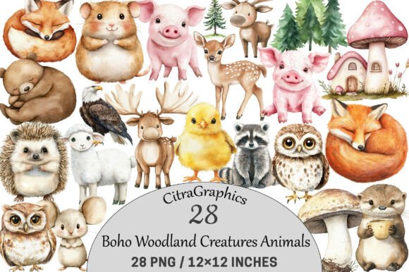 Download Sweet Boho Woodland Creatures Animals. - Boho Collection
