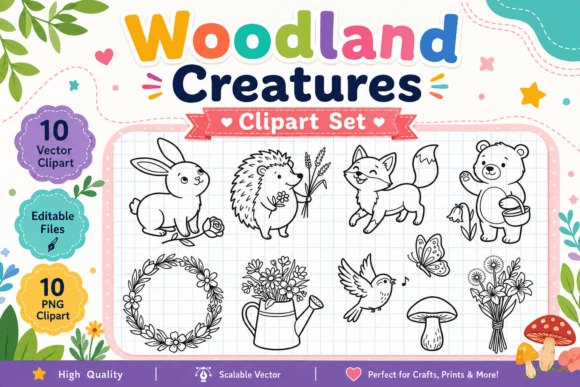 Download Woodland Creatures Clipart Set - Woodland creatures Collection