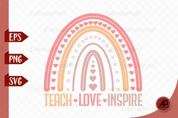 Download Teacher Boho Rainbow Png SVG Design - Boho Collection
