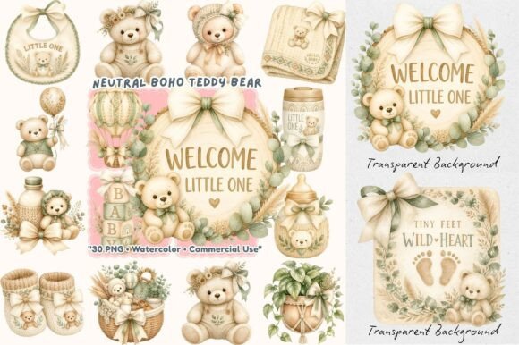 Download Boho Teddy Bear Gender Neutral Baby - Boho Collection