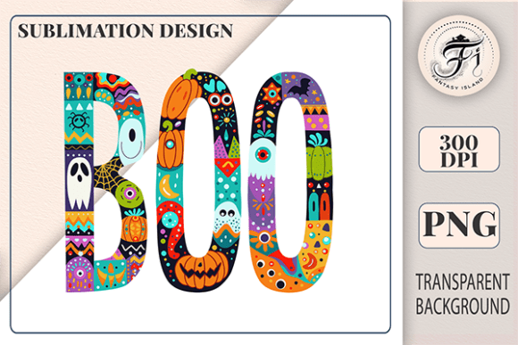Download Boo Boho Lettering Halloween Clipart PNG - Boho Collection