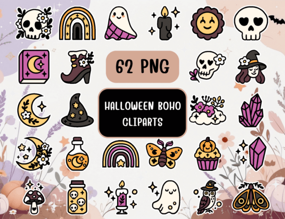 Download Halloween Boho Clip Art - Boho Collection