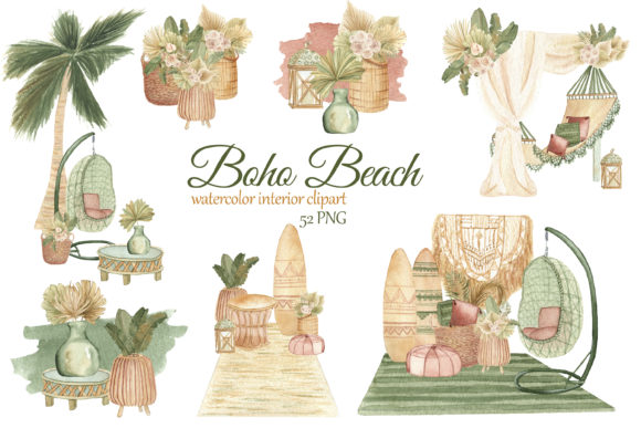 Download Boho Beach House Clipart - Boho Collection