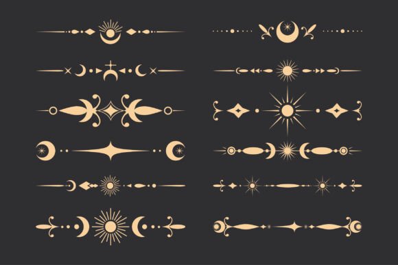 Download Celestial Golden Dividers Collection - Premium Resources