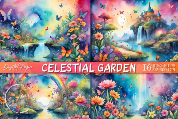 Download Boho Celestial Garden Watercolor Paper - Boho Collection