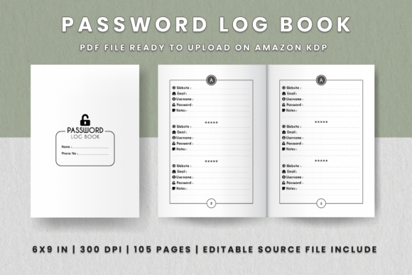 Download Password Log Book KDP Interior - Interior Collection