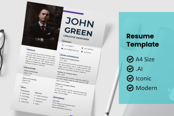 Download Modern Line Resume Design Template - Modern Collection