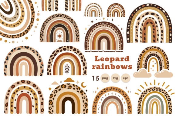 Download Leopard Boho Print Rainbow PNG Clipart - Boho Collection