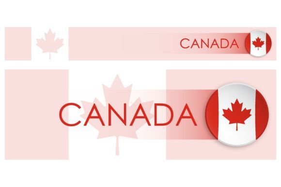 Download Canada Flag Horizontal Web Banner in Modern Neomorphism&nbsp; - Modern Collection