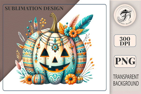 Download Boho Halloween Pumpkin PNG Fall Clipart - Boho Collection