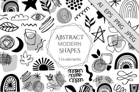 Download Black Modern Abstract Design Shapes - Modern Collection