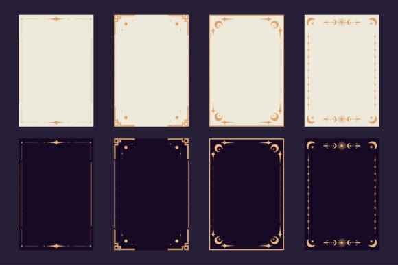 Download Celestial Boho Tarot Card Frames Set - Boho Collection