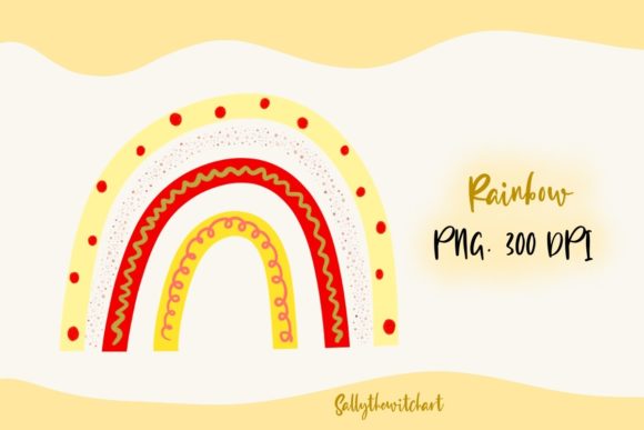 Download Yellow Red Boho Rainbow PNG Clipart - Boho Collection