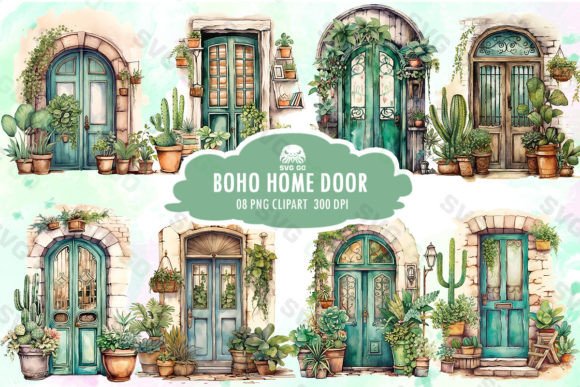 Download Boho Home Door Sublimation Clipart - Boho home Collection